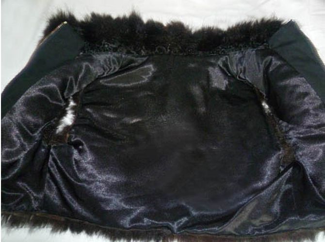 Autre Marque Bolero de piel real negro - vista 3