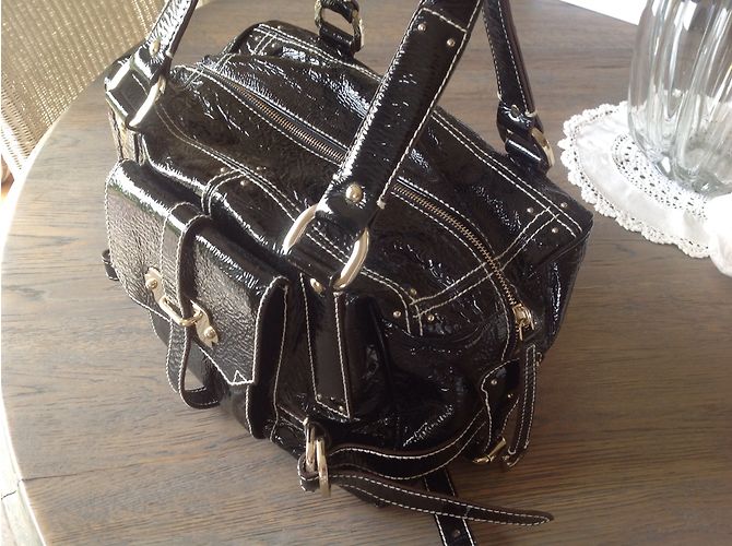 Borsa Luella in vernice nera Nero - vista 4