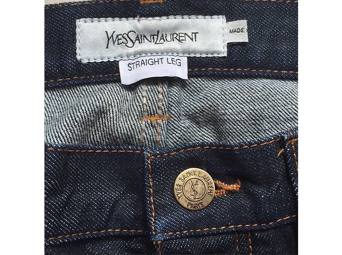 Jeans Yves Saint Laurent Blu Taglio Retto - vista 4