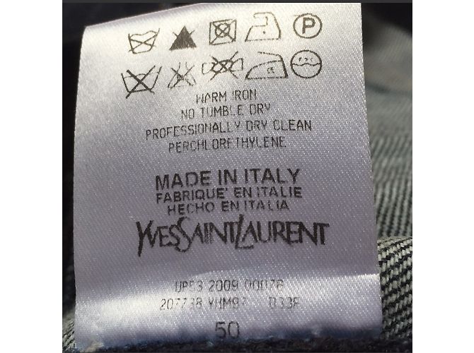 Jeans Yves Saint Laurent Blu Taglio Retto - vista 6