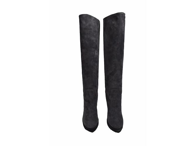 Botas Hogan Nuevo Tacco de ante gris talla 35 - vista 2