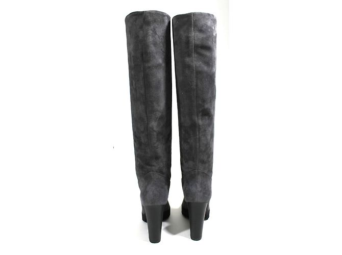 Botas Hogan Nuevo Tacco de ante gris talla 35 - vista 6