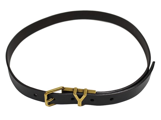 Cintura Yves Saint Laurent in pelle marrone - vista 2