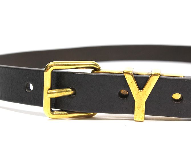 Cintura Yves Saint Laurent in pelle marrone - vista 5