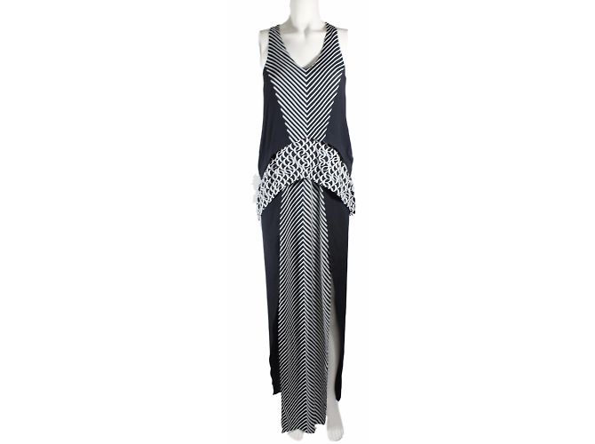 Sass & Bide Walk Strong Kleid Schwarz Weiß Viskose - Ansicht 2