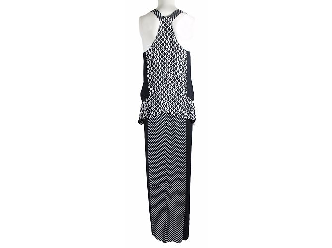 Sass & Bide Walk Strong Kleid Schwarz Weiß Viskose - Ansicht 3