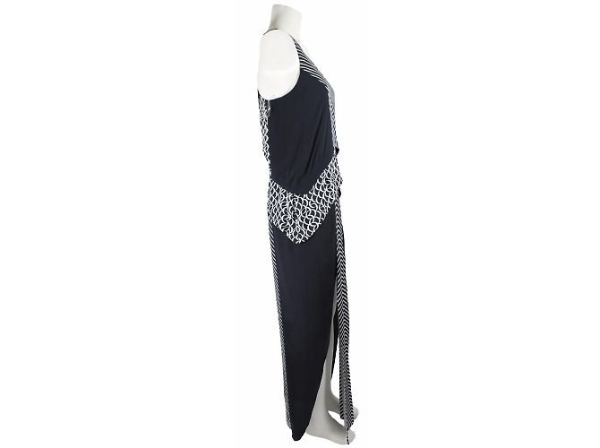 Sass & Bide Walk Strong Kleid Schwarz Weiß Viskose - Ansicht 4