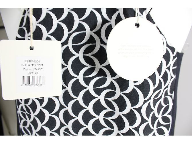 Sass & Bide Walk Strong Kleid Schwarz Weiß Viskose - Ansicht 5