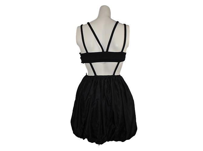 Sass & Bide Your Voice Kleid aus schwarzer Seidensatin - Ansicht 2