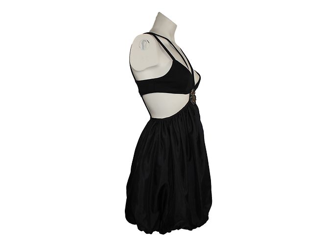 Sass & Bide Your Voice Kleid aus schwarzer Seidensatin - Ansicht 3