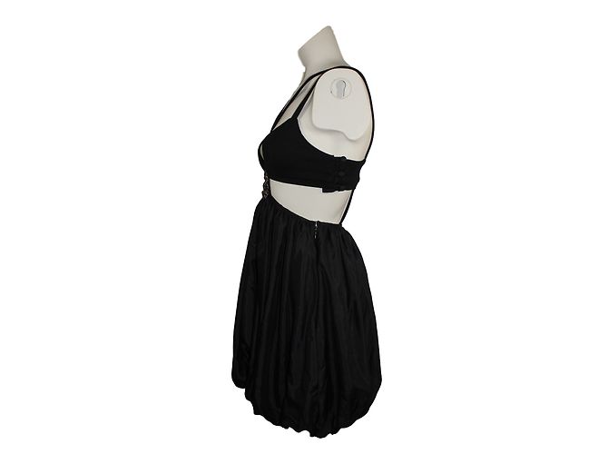 Sass & Bide Your Voice Kleid aus schwarzer Seidensatin - Ansicht 4