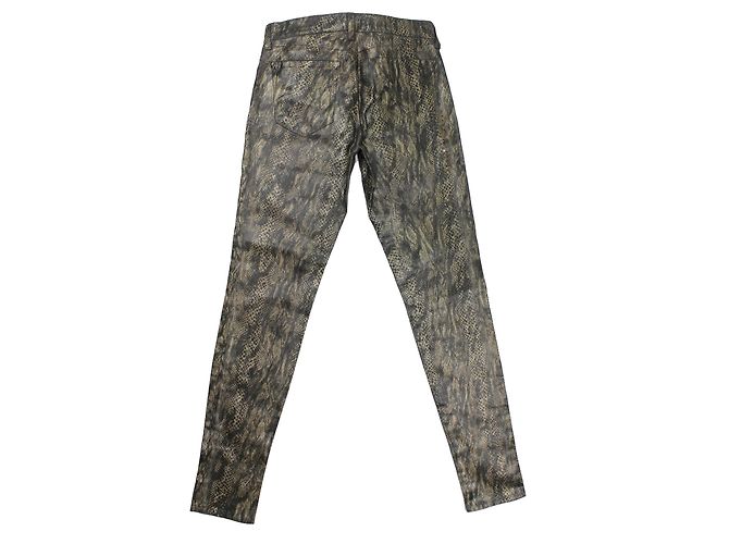 J Brand Jeggings Python Print Gold und Braun - Ansicht 2