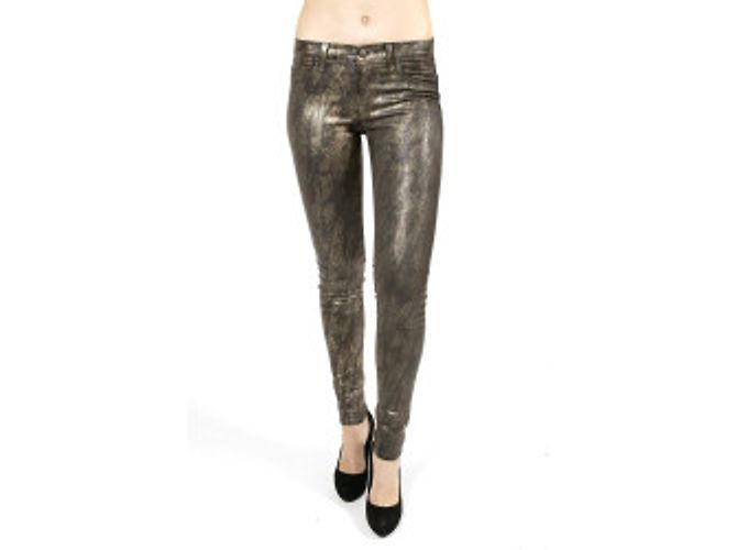 J Brand Jeggings Python Print Gold und Braun - Ansicht 4