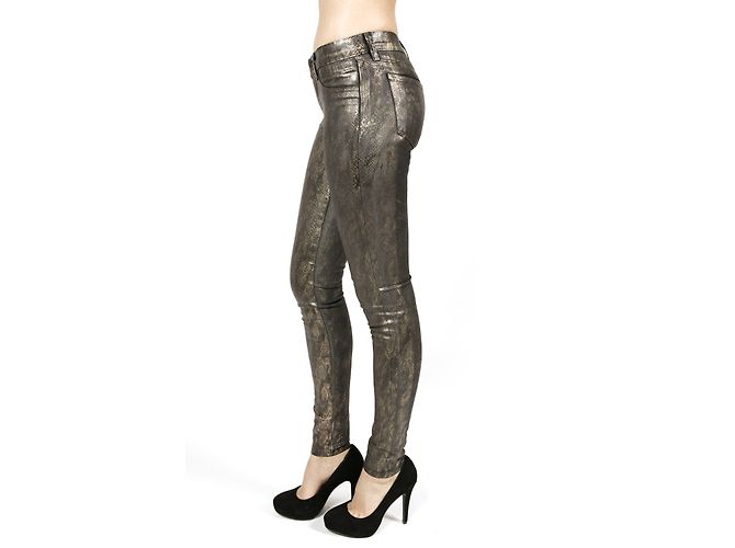 J Brand Jeggings Python Print Gold und Braun - Ansicht 5