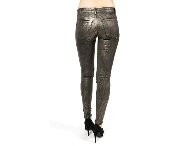 J Brand Jeggings Python Print Gold und Braun - Ansicht 6