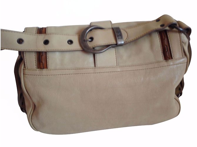 Dior Gaucho in pelle beige con hardware argento - vista 2