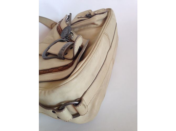 Dior Gaucho in pelle beige con hardware argento - vista 6