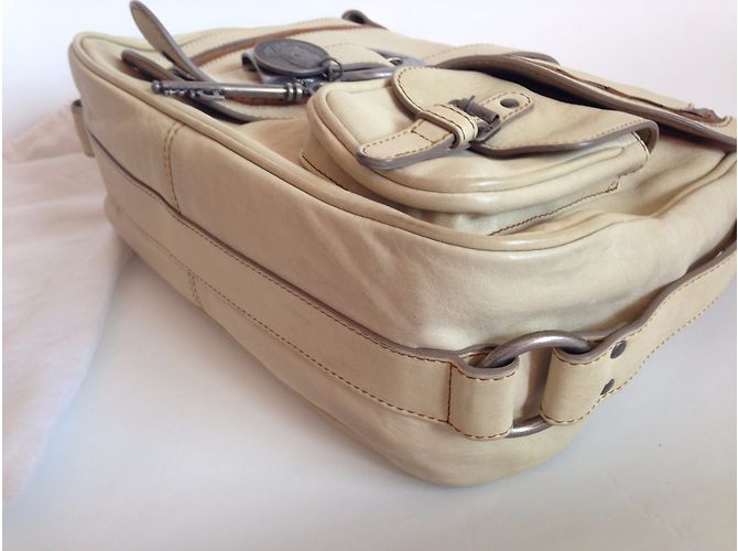 Dior Gaucho in pelle beige con hardware argento - vista 7