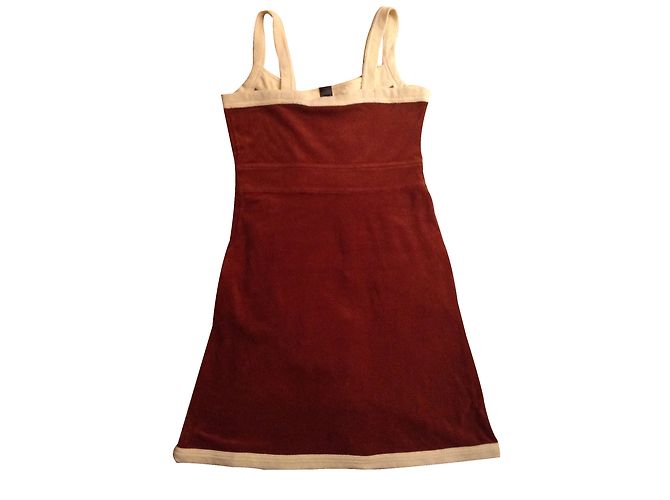 Vestido Marc by Marc Jacobs Marrón y Crema de Algodón M Castaño - vista 2