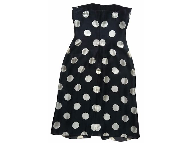 Vestido de seda Giorgio Armani com estampa de bolinhas e bustier Multicor - vista 2
