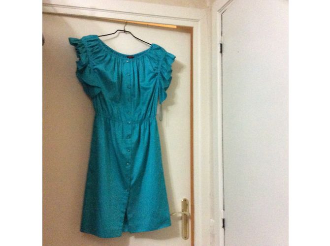Vestido Escada azul sin mangas con botones - vista 2