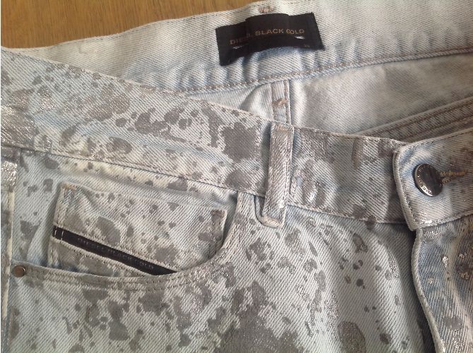 Diesel Black Gold Jeans Hellblau Gerade Schnitt Gr. 28 - Ansicht 4