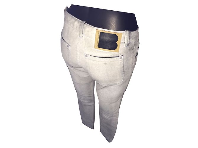 Vaqueros Balenciaga de denim gris encerado - vista 2