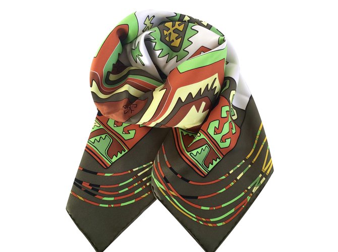 Hermès Bufandas de seda Verde - vista 2