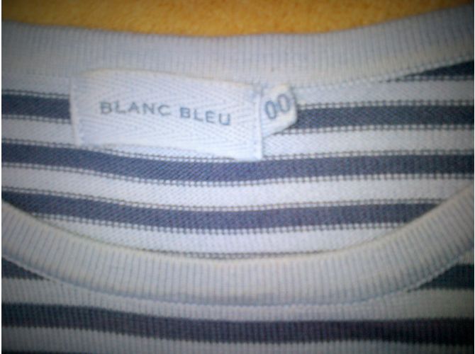 Autre Marque Blanc Bleu Jersey de algodón azul con rayas - vista 4