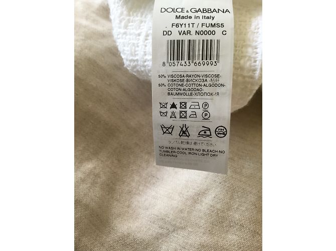 Vestido blanco de viscosa Dolce & Gabbana - vista 4