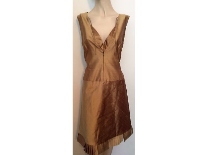 Autre Marque Kartalis Paris Seidenkleid A-Linie Bronze - Ansicht 3