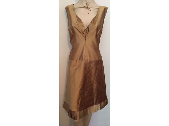 Autre Marque Kartalis Paris Seidenkleid A-Linie Bronze - Ansicht 7