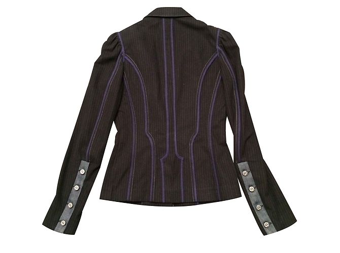 Blazer Just Cavalli Blu Notte Gessato Cotone - vista 2