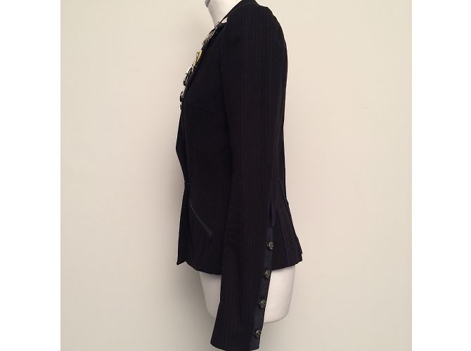 Blazer Just Cavalli Blu Notte Gessato Cotone - vista 4