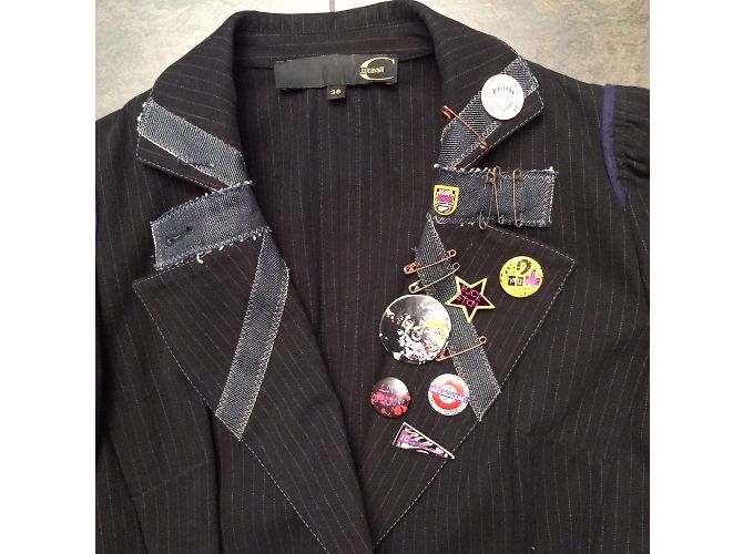 Blazer Just Cavalli Blu Notte Gessato Cotone - vista 6