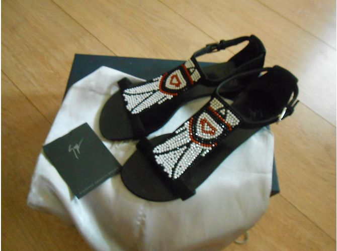 Giuseppe Zanotti Sandalen aus Hirschleder Schwarz - Ansicht 3