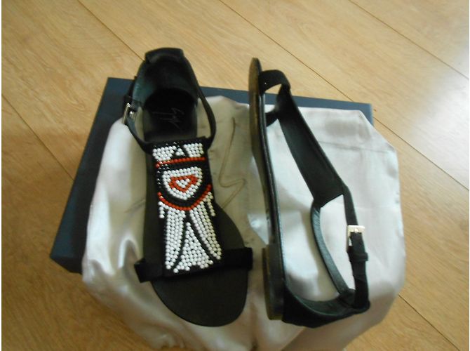 Giuseppe Zanotti Sandalen aus Hirschleder Schwarz - Ansicht 5