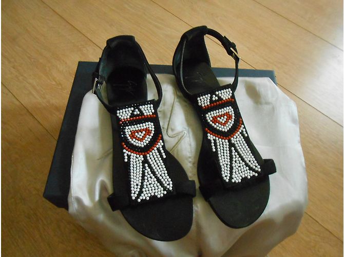 Giuseppe Zanotti Sandalen aus Hirschleder Schwarz - Ansicht 6