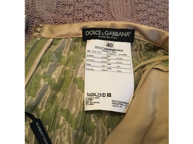 Falda de seda verde Dolce & Gabbana - vista 3