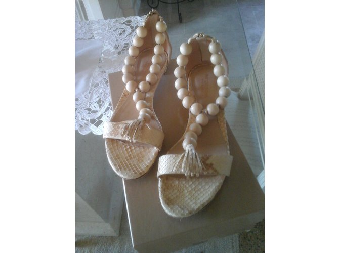 Sergio Rossi Python Sandalen Beige Größe 39 - Ansicht 3