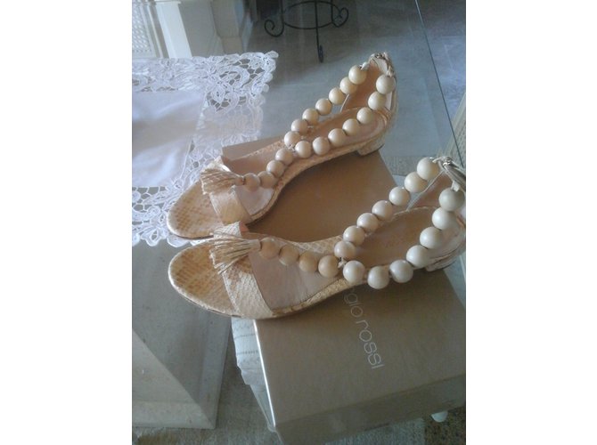Sergio Rossi Python Sandalen Beige Größe 39 - Ansicht 4