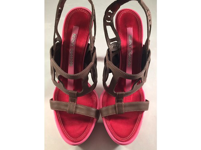 Berny Demore Absatzschuhe aus braunem Leder Größe 38 - Ansicht 3