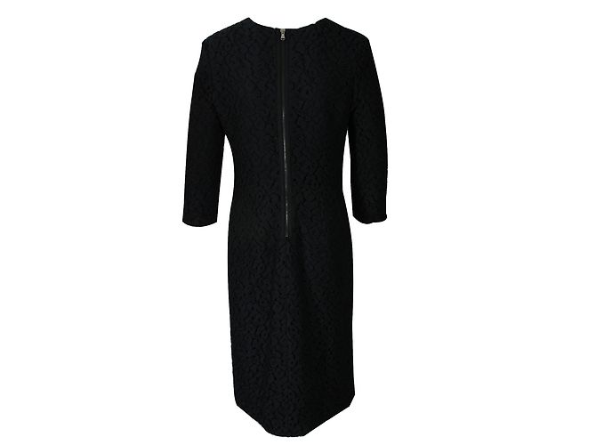 Vestido negro de algodón y encaje Apostrophe - vista 2