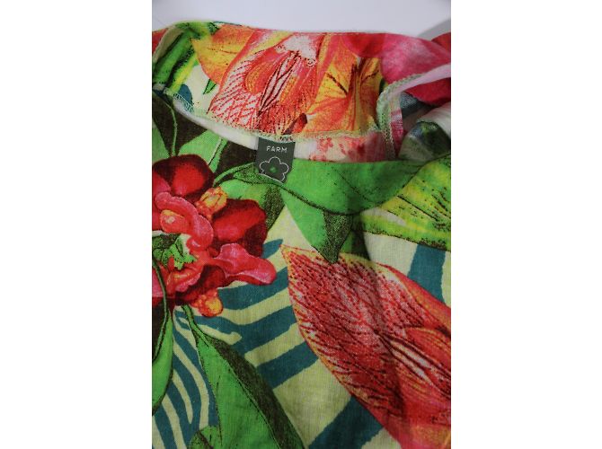Autre Marque Farm Rio Langes Leinenkleid Tropisches Blumenmuster Mehrfarben - Ansicht 5