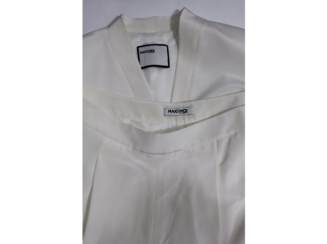 Conjunto de calça Max & Moi em seda creme Cru - vista 5