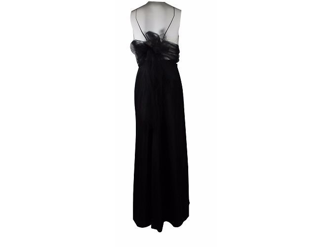Autre Marque Annexe Trägerloses Seidenkleid Schwarz Weiß - Ansicht 5
