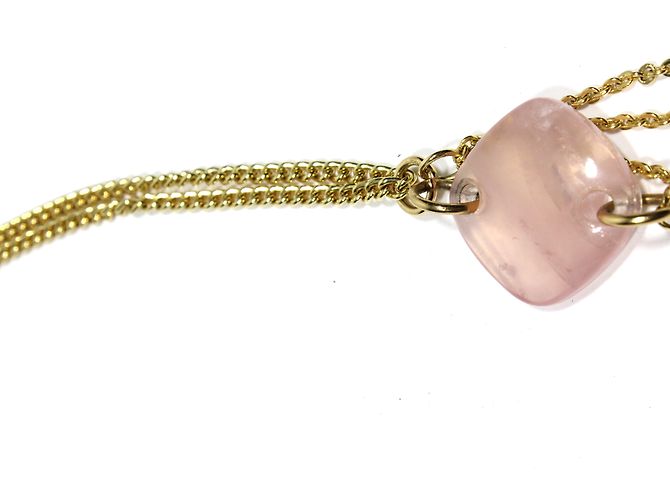 Autre Marque Collana con pietre rosa e perle dorate D'oro - vista 3