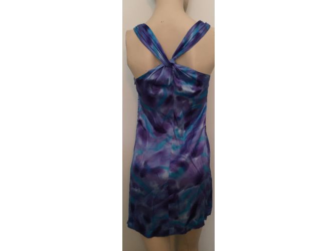Armani Jeans Blue Satin Print Dress - view 3