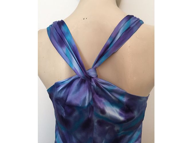 Armani Jeans Blue Satin Print Dress - view 5