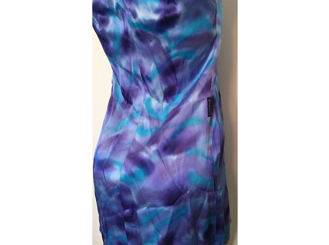Armani Jeans Blue Satin Print Dress - view 8